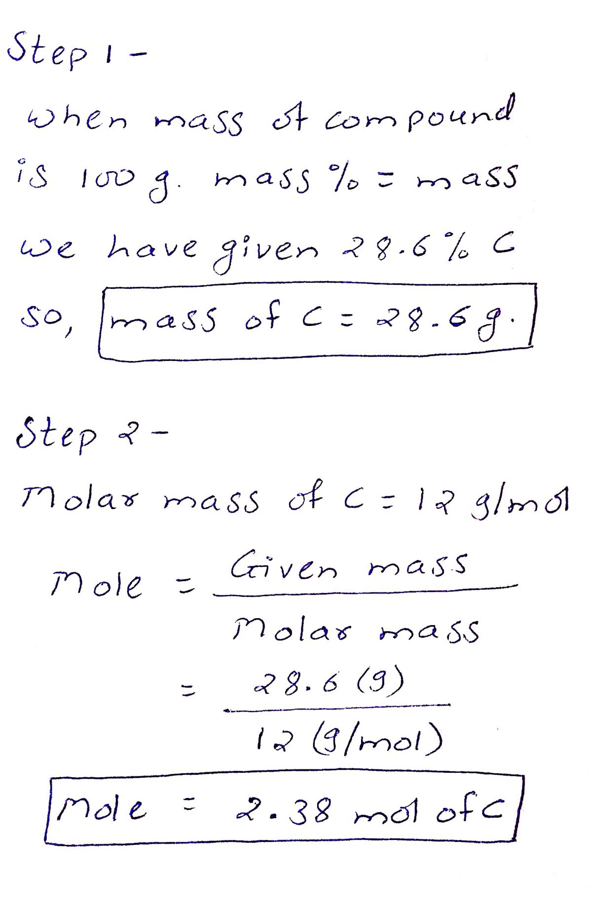 Grams and moles outlet calculations